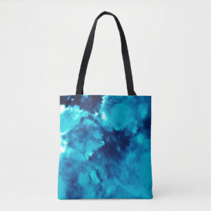 Blue Phantom Fashion Patterns Dirty Plash Watercol Tote Bag