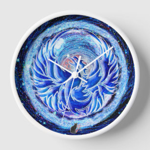 Blue Phoenix Clock