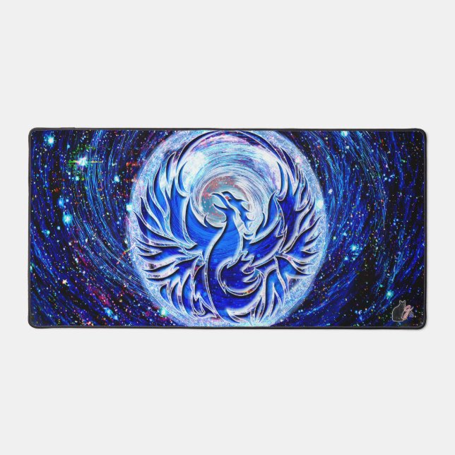 Blue Phoenix Desk Mat (Front)