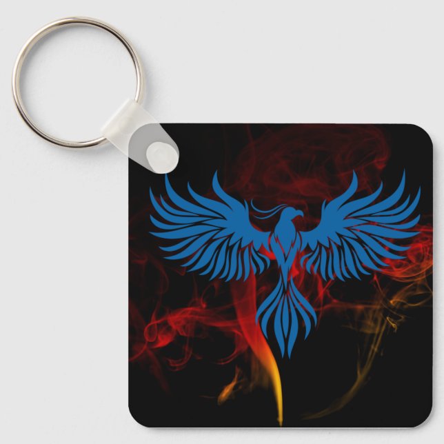 Blue Phoenix Key Ring (Front)