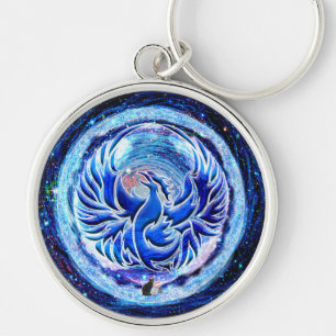 Blue Phoenix Key Ring