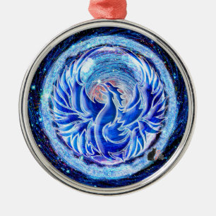 Blue Phoenix  Metal Tree Decoration