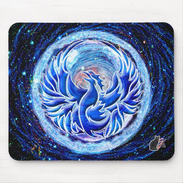 Blue Phoenix Mouse Mat (Front)