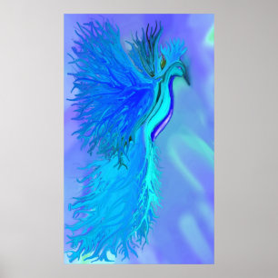 Blue Phoenix print
