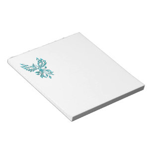 Blue Phoenix Rises on White Notepad