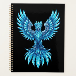 Blue Phoenix Rising Notebook - Fantasy Art Journal Planner