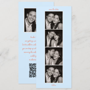 Blue Photo Booth Wedding QR Code Modern Tall Save The Date