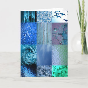 Blue Photo Collage Card
