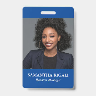 Blue Photo Customisable Badge ID Badge