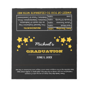 Blue Photo Graduation Favour Candy Wrappers Notepa Notepad