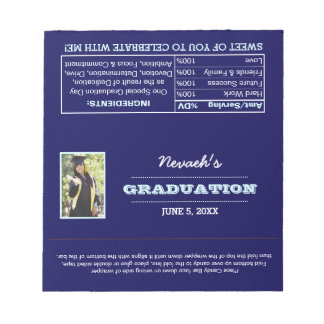 Blue Photo Graduation Favour Candy Wrappers Notepa Notepad
