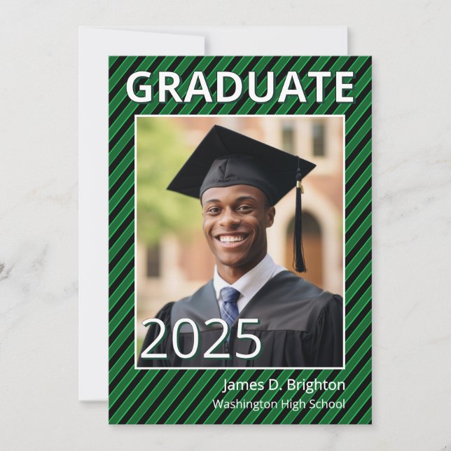 Blue Photo Graduation Invitation (Front)