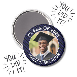 Blue Photo Graduation Magnet