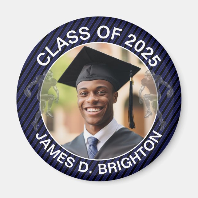 Blue Photo Graduation  Magnet (Front)