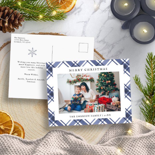 Blue Photo Holiday Postcard (Blue Photo Holiday Postcard
)