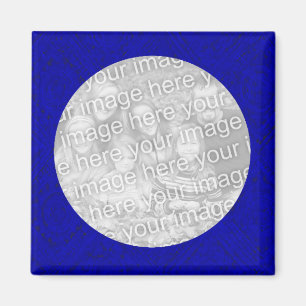 Blue Photo Magnet Template