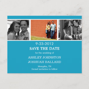 Blue Photo Strip Save The Date Invites