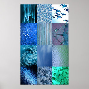Blue Photography Collage Poster