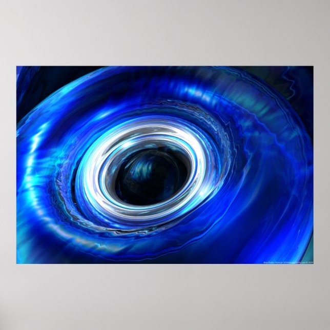Blue Photon Wave Poster (Front)