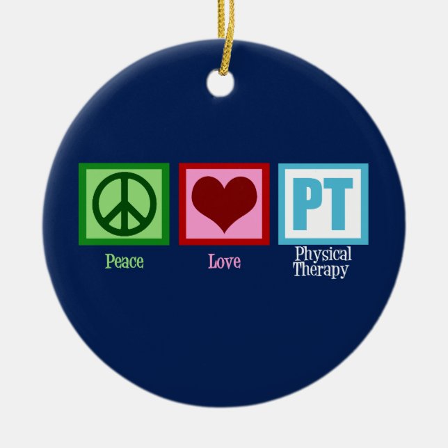 Blue Physical Therapy Office Christmas Ceramic Tree Decoration (Front)