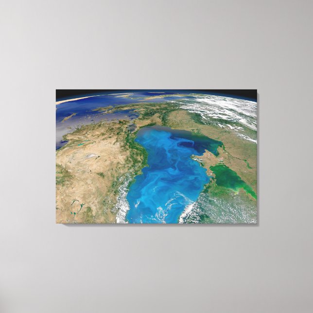 Blue Phytoplankton Bloom In The Black Sea Canvas Print (Front)