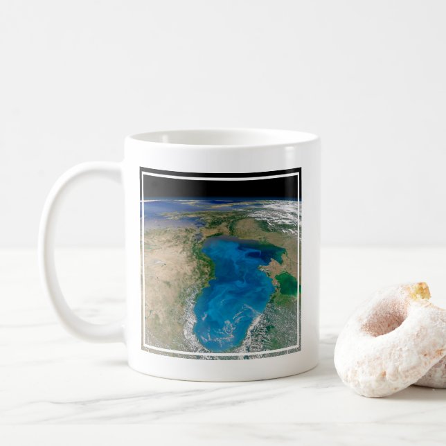 Blue Phytoplankton Bloom In The Black Sea Coffee Mug (With Donut)