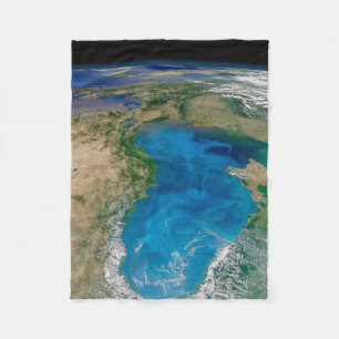 Blue Phytoplankton Bloom In The Black Sea Fleece Blanket