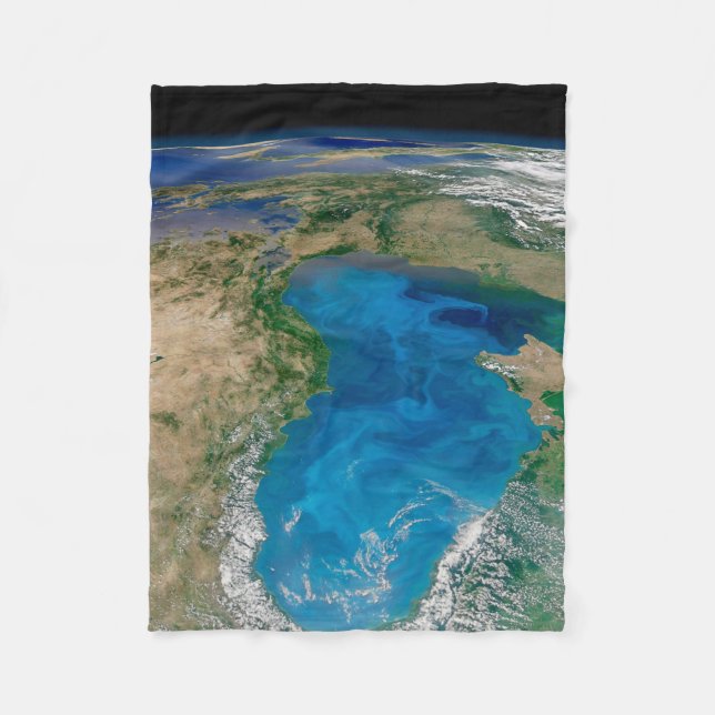 Blue Phytoplankton Bloom In The Black Sea Fleece Blanket (Front)
