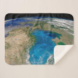 Blue Phytoplankton Bloom In The Black Sea Sherpa Blanket