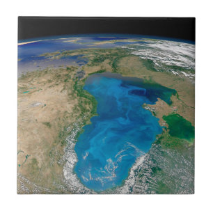 Blue Phytoplankton Bloom In The Black Sea Tile