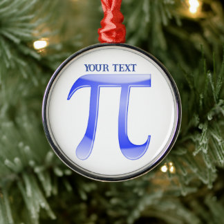 Blue Pi Symbol Christmas Metal Tree Decoration