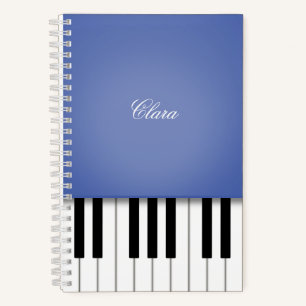 Blue Piano Music Keyboard Personalised Noteboo Notebook