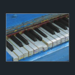 Blue Piano Postcard<br><div class="desc">A blue piano along the 16th street mall in Denver Colorado. There are several pianos along the mall that people can play.</div>