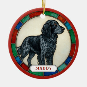 Blue Picardy Spaniel Dog Ceramic Circle Ornament