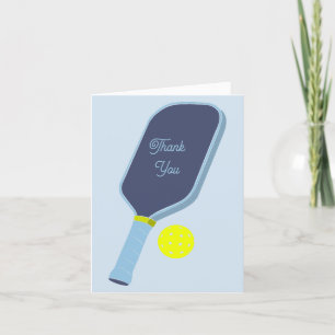 Blue Pickleball Paddle and Ball Thank You Card