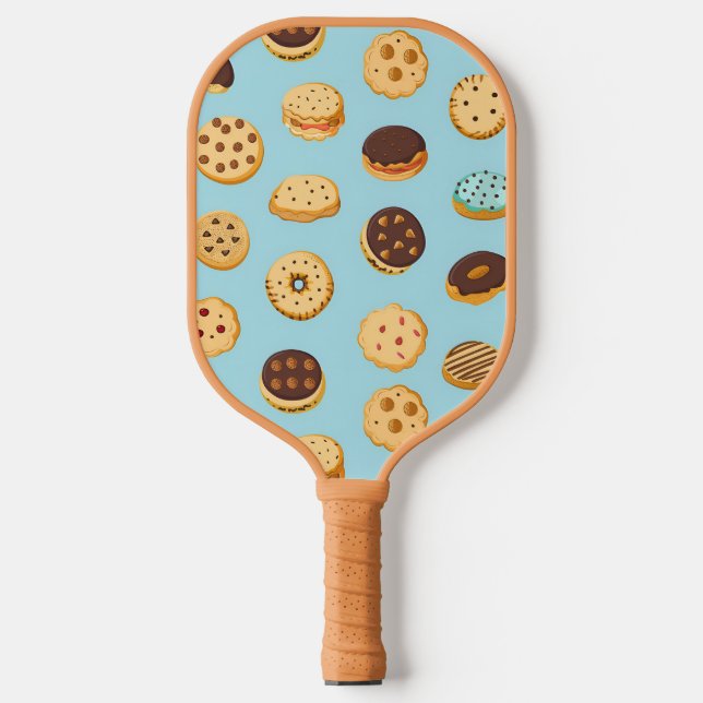 Blue Pickleball Paddle with Cookies on It (Front)