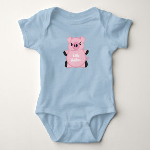 Blue Pig Baby Shower Bodysuit