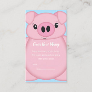 Blue Pig Baby Shower Enclosure Card