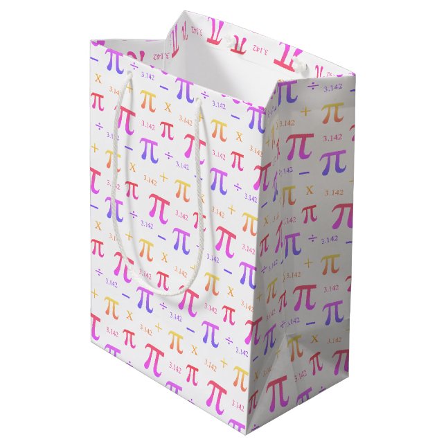 Blue PII 3.142 Mathematics  Medium Gift Bag (Back Angled)