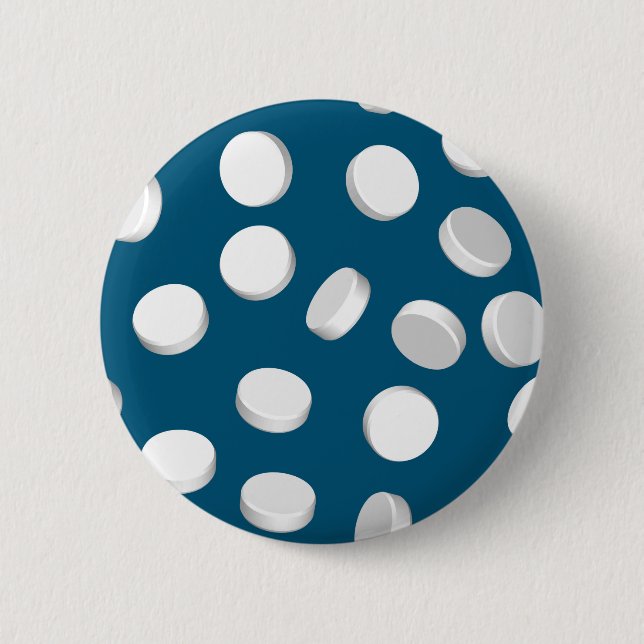 blue pills drugs 6 cm round badge (Front)