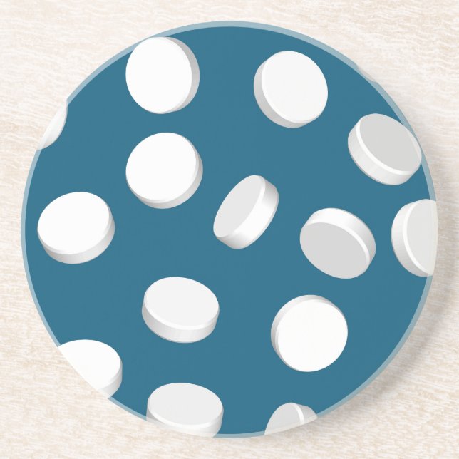 blue pills drugs coaster (Front)