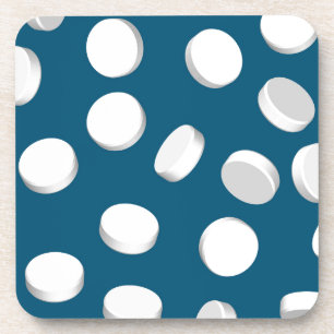 blue pills drugs coaster