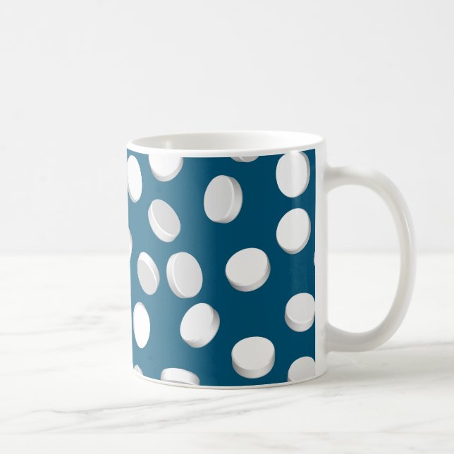 blue pills drugs coffee mug (Right)