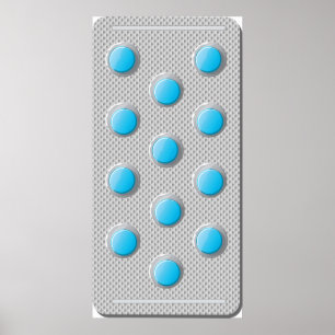 Blue Pills In A Packet Poster