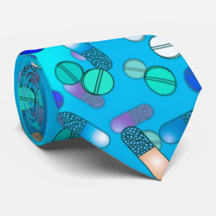 Blue Pills Science Tie