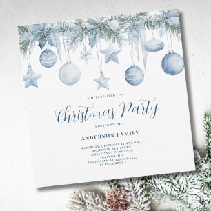 Blue Pine Christmas Invitation