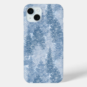 Blue Pine Trees iPhone 15 Mini Case