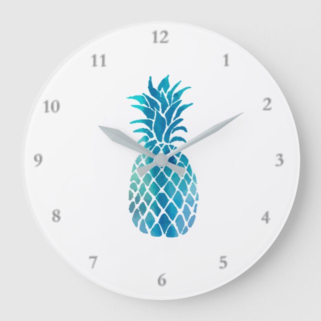 blue pineapple design large clock (Front)