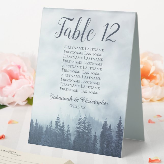 Blue Pines Wedding Table Number Seating Chart (In SItu (Wedding))