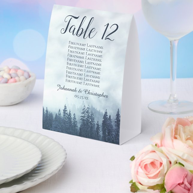 Blue Pines Wedding Table Number Seating Chart (Insitu(Wedding))